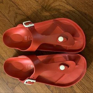 Red foam Birkenstock’s